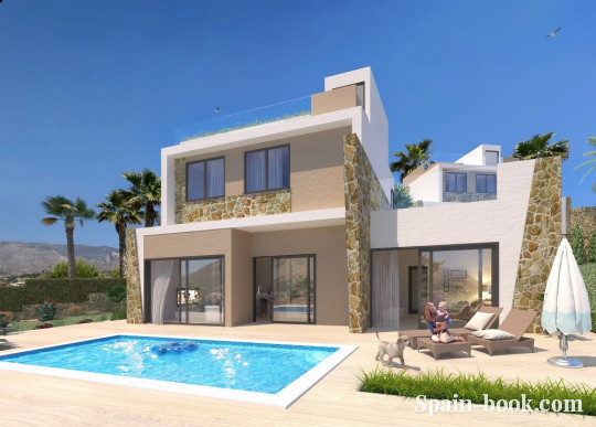 Виллы Современные виллы в резиденциальном жилом комплексе в пригороде Бенидорма, Коста Бланка, Финестрат