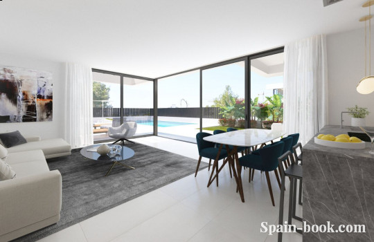 Виллы Современные виллы в резиденциальном жилом комплексе в пригороде Бенидорма, Коста Бланка, Финестрат