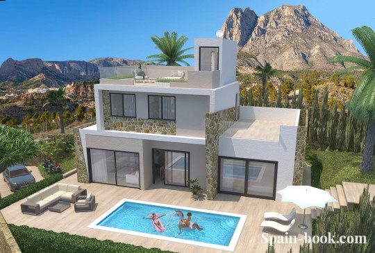 Виллы Современные виллы в резиденциальном жилом комплексе в пригороде Бенидорма, Коста Бланка, Финестрат