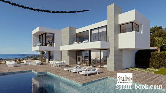 Виллы Современная вилла с панорамным видом на море в Cumbre del Sol / Кальпе, Коста Бланка, Кумбре дель Соль