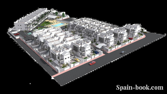 Бунгало Новые бунгало с садом или солярием в 2км от пляжа Плайя Фламенка / Ориуэла Коста, Коста Бланка, Плайя Фламенка