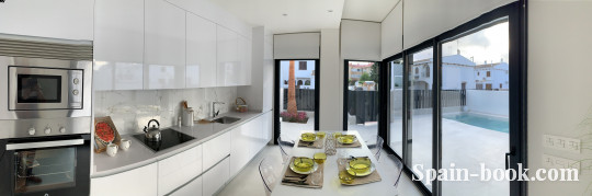 Виллы Современные смежные виллы рядом с пляжем в Santiago de la Ribera / Мурсия, Коста Бланка, Сантьяго-де-ла-Рибера