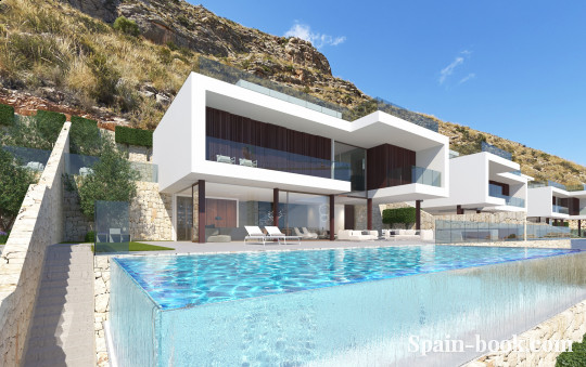 Виллы Современные виллы с видом на море пригороде Бенидорма, Коста Бланка, Бенидорм