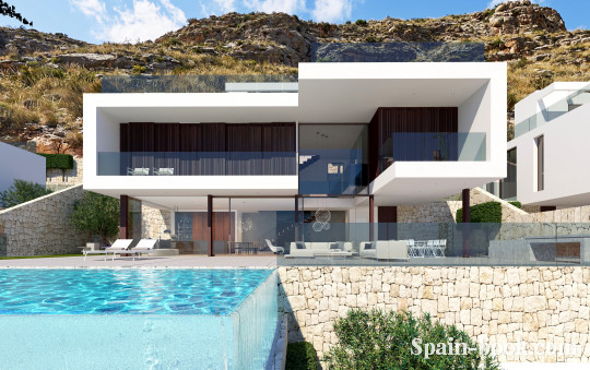 Виллы Современные виллы с видом на море пригороде Бенидорма, Коста Бланка, Бенидорм