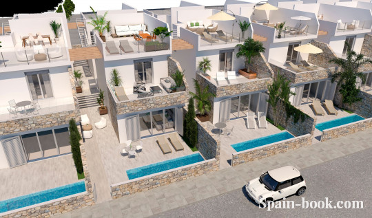 Виллы Современные смежные виллы рядом с пляжем в Los Alcázeres / Мурсия, Коста Бланка, Лос Алькасарес