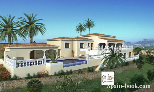 Виллы Средиземноморская вилла с видом на море в Cumbre del Sol / Кальпе, Коста Бланка, Кумбре дель Соль