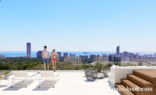 Виллы Современные виллы с видом на море пригороде Бенидорма, Коста Бланка, Бенидорм