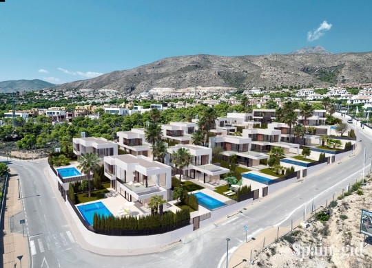 Виллы Современные виллы в жилом комплексе в пригороде Бенидорма, Коста Бланка, Финестрат