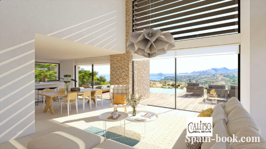 Виллы Вилла с живописным видом на море и город в Cumbre del Sol / Кальпе, Коста Бланка, Кумбре дель Соль