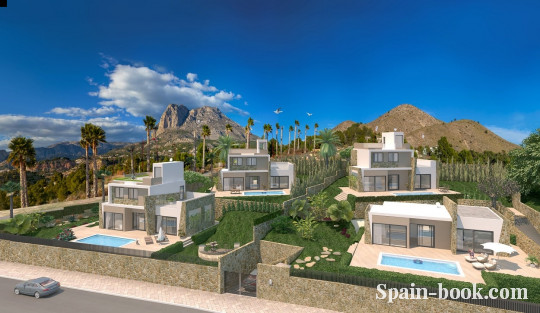 Виллы Современные виллы в резиденциальном жилом комплексе в пригороде Бенидорма, Коста Бланка, Финестрат