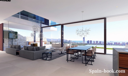 Виллы Современные виллы с видом на море пригороде Бенидорма, Коста Бланка, Бенидорм