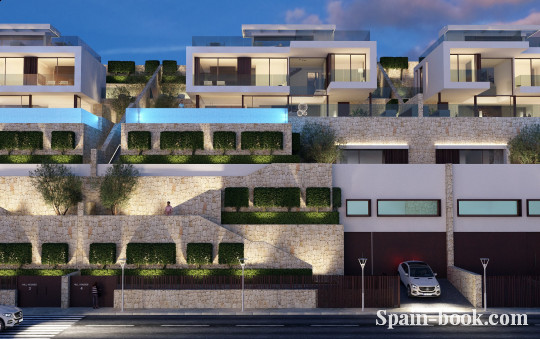 Виллы Современные виллы с видом на море пригороде Бенидорма, Коста Бланка, Бенидорм