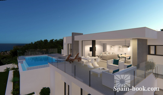 Виллы Современные виллы с видом на море в Cumbre del Sol / Кальпе, Коста Бланка, Кумбре дель Соль