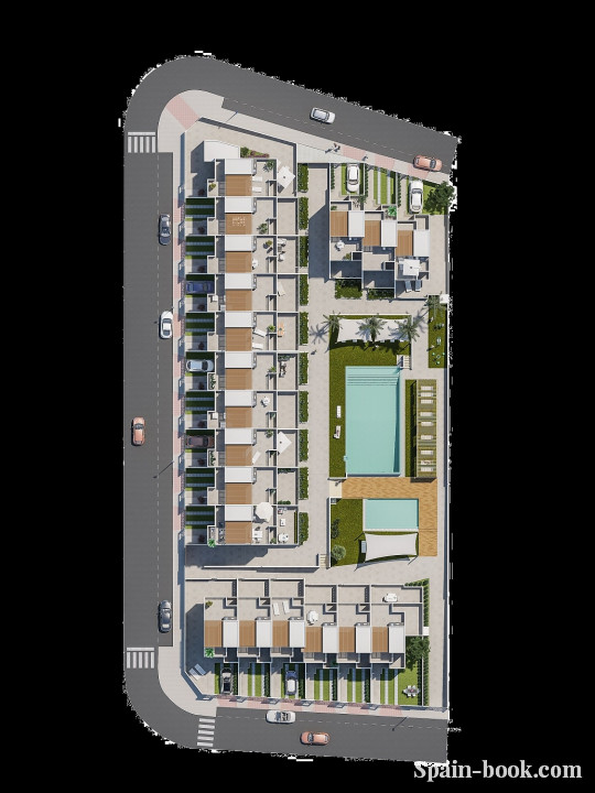 Таунха́ус Новые современные таунхаусы рядом с пляжем в La Rosaleda, Торревьеха, Коста Бланка, Торревьеха