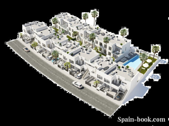 Бунгало Новый резиденциальный комплекс рядом с пляжем в Santiago de la Ribera / Мурсия, Коста Бланка, Сантьяго-де-ла-Рибера