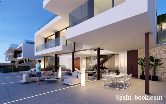 Виллы Современные виллы с видом на море пригороде Бенидорма, Коста Бланка, Бенидорм