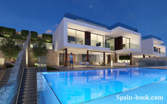 Виллы Современные виллы с видом на море пригороде Бенидорма, Коста Бланка, Бенидорм