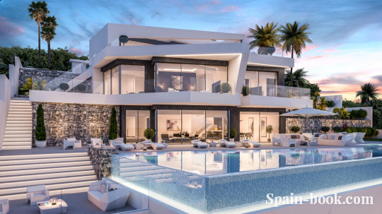 Виллы Новая современная вилла в 2,5км от пляжа в пригороде Бенисса / Кальпе, Коста Бланка, Бенисса